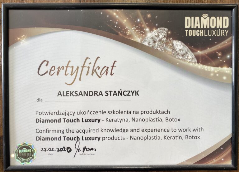certyfikat diamond touch luxury